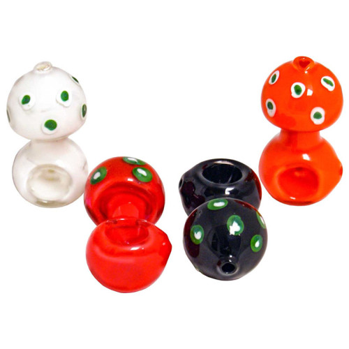 3 INCH GLASS HAND PIPE 46GM 3CT - MUSHROOM STYLE